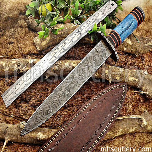 Hand Forged Damascus Steel Combat Dagger Knife