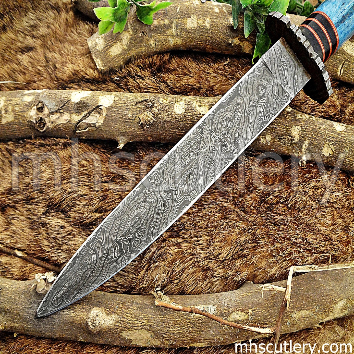 Hand Forged Damascus Steel Combat Dagger Knife