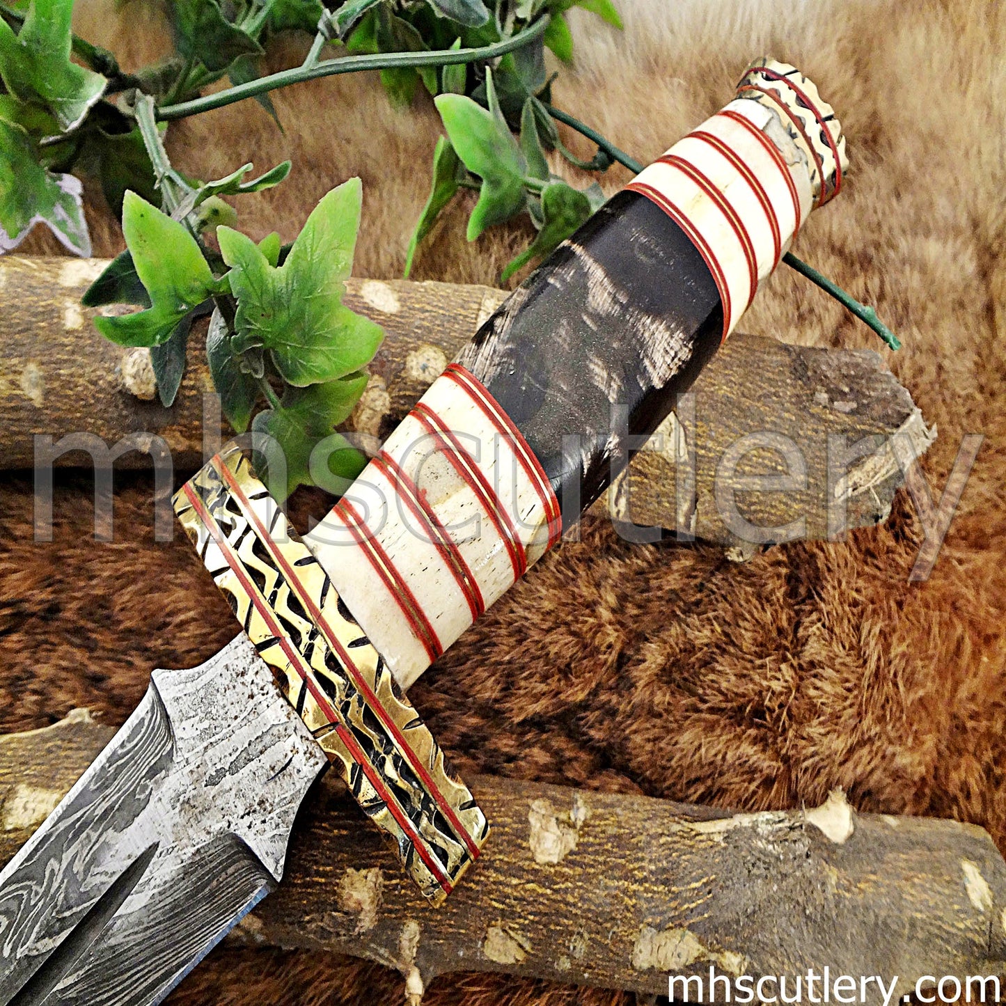 Custom Handmade Damascus Steel Spartan Dagger Knife