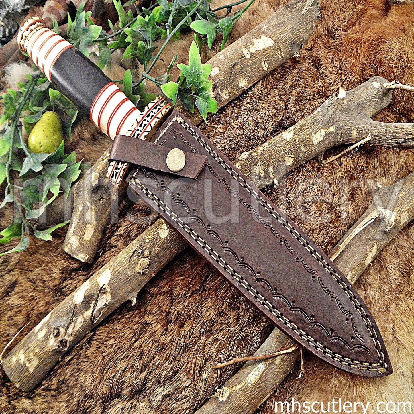 Custom Handmade Damascus Steel Spartan Dagger Knife