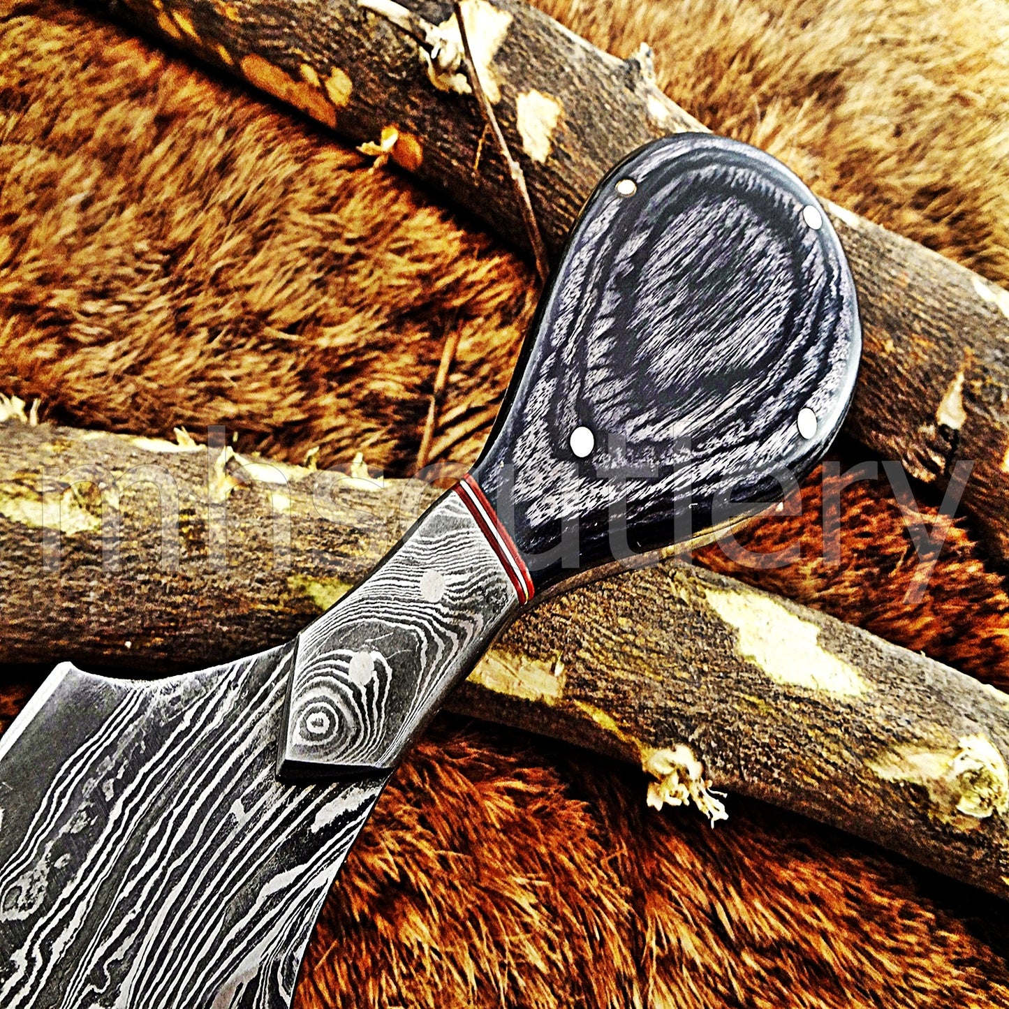 Handmade Damascus Steel Tactical Push Dagger With Pakka Wood Handle