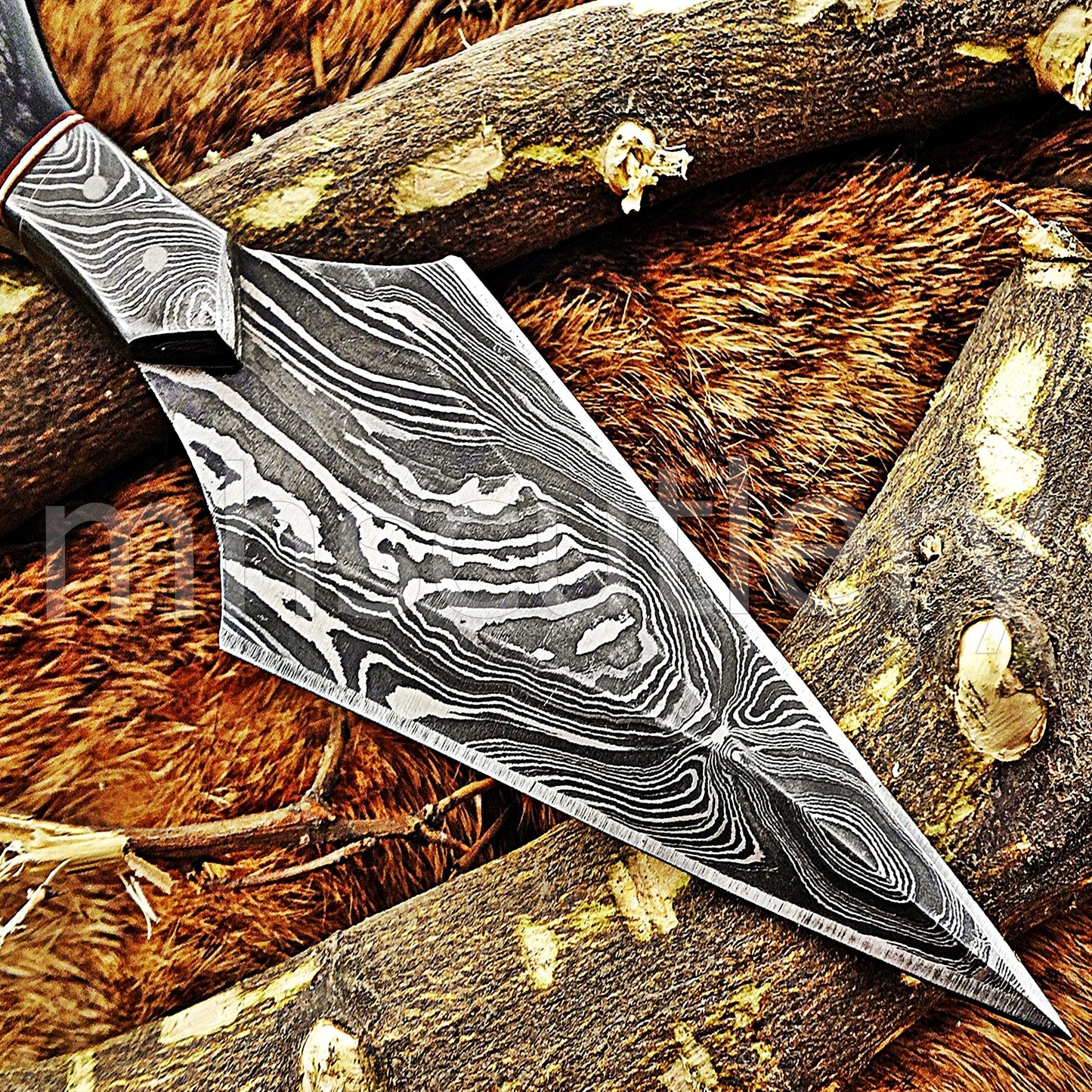 Handmade Damascus Steel Tactical Push Dagger With Pakka Wood Handle