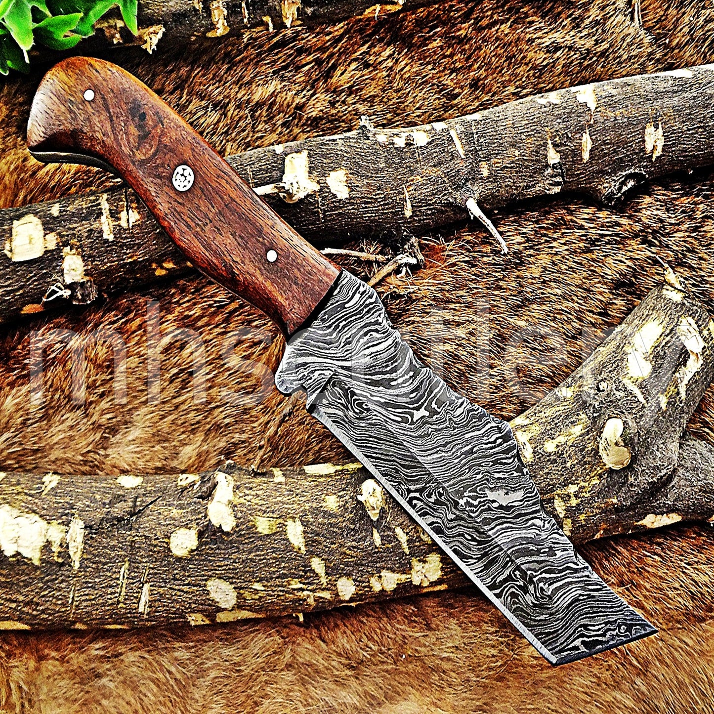 Hand Forged Tactical Tanto Damascus Steel Skinner Hunting Knife