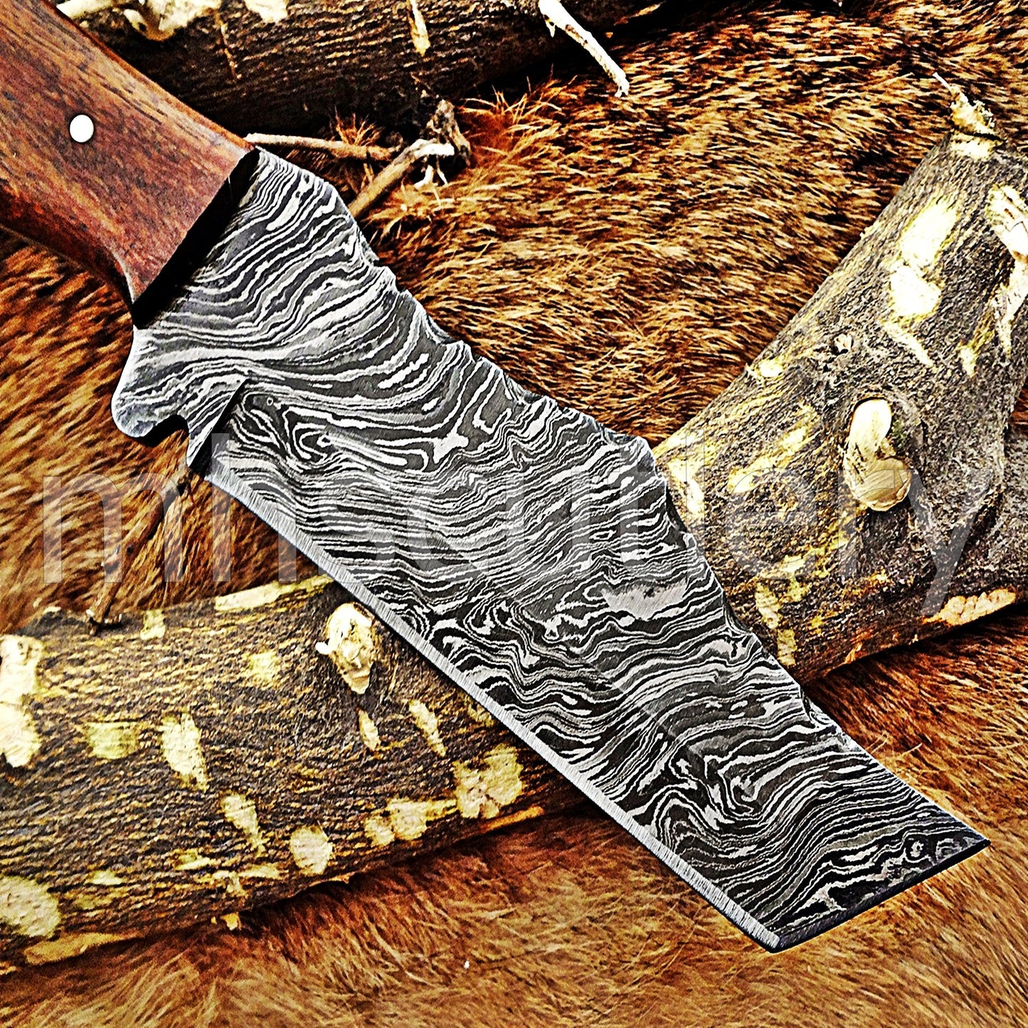 Hand Forged Tactical Tanto Damascus Steel Skinner Hunting Knife