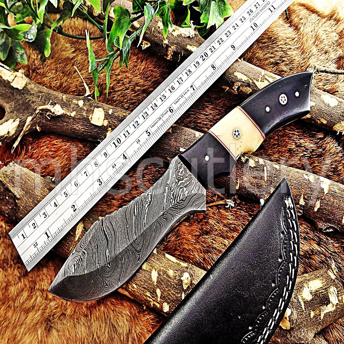 Custom Made Damascus Steel Tactical Hunter Skinning Knife