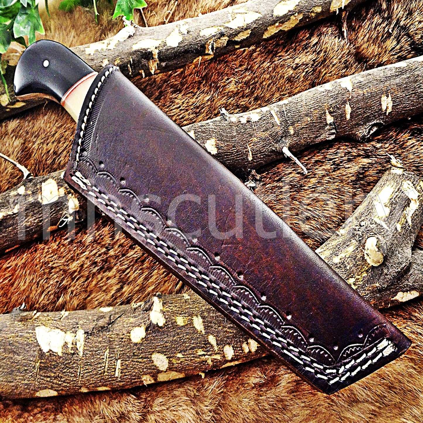 Hand Forged Damascus Steel Tanto Skinner Hunting Knife