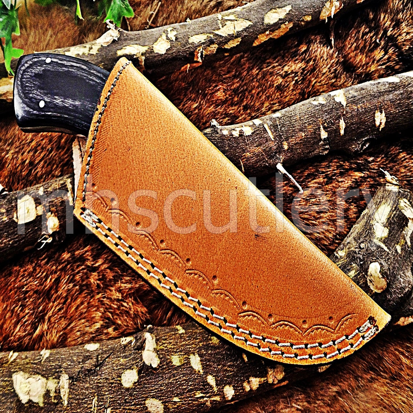 Custom Made Damascus Steel Mini Hunter Skinning Knife / Pakka Wood Handle