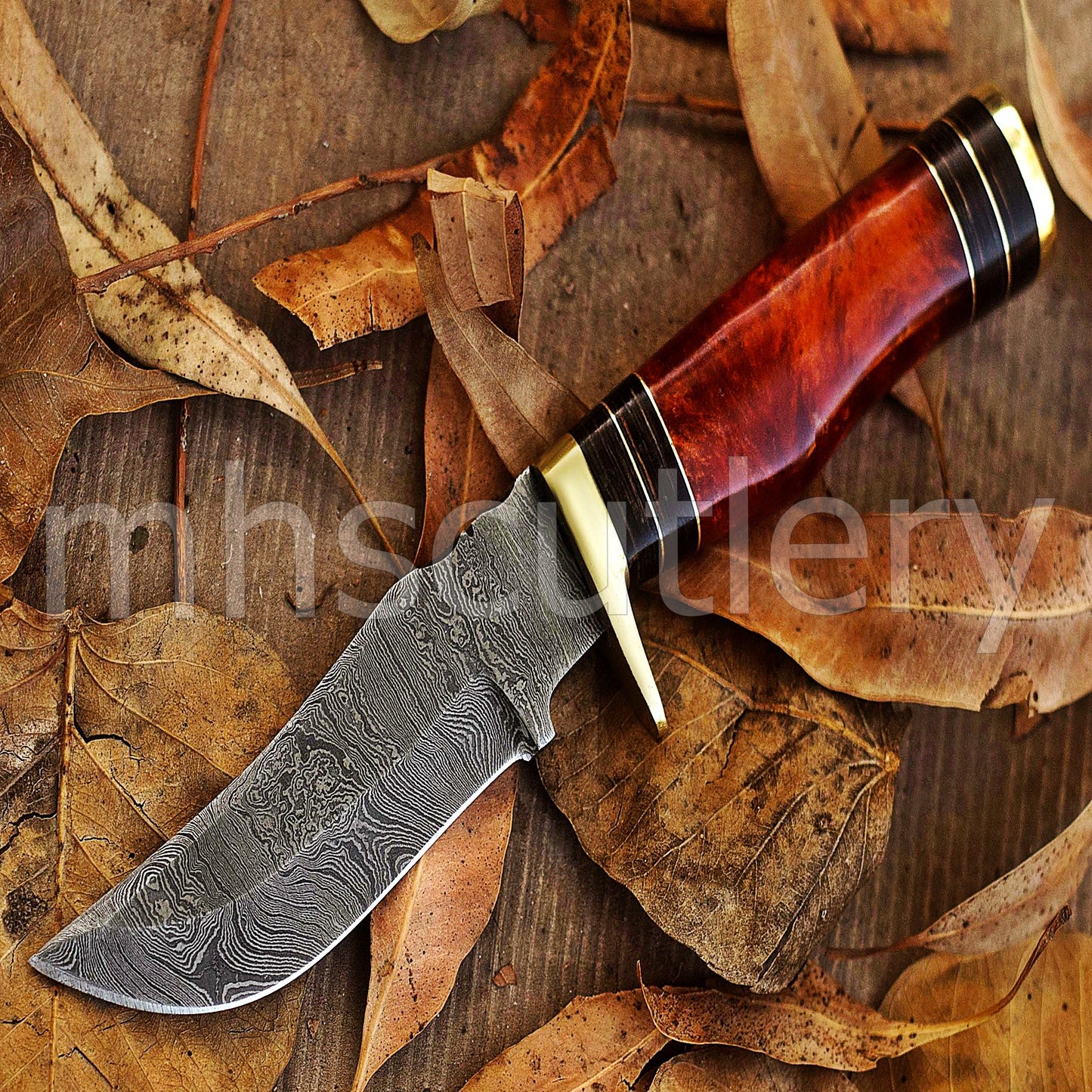 Handmade Skinner Damascus Steel Knife With Resin handle