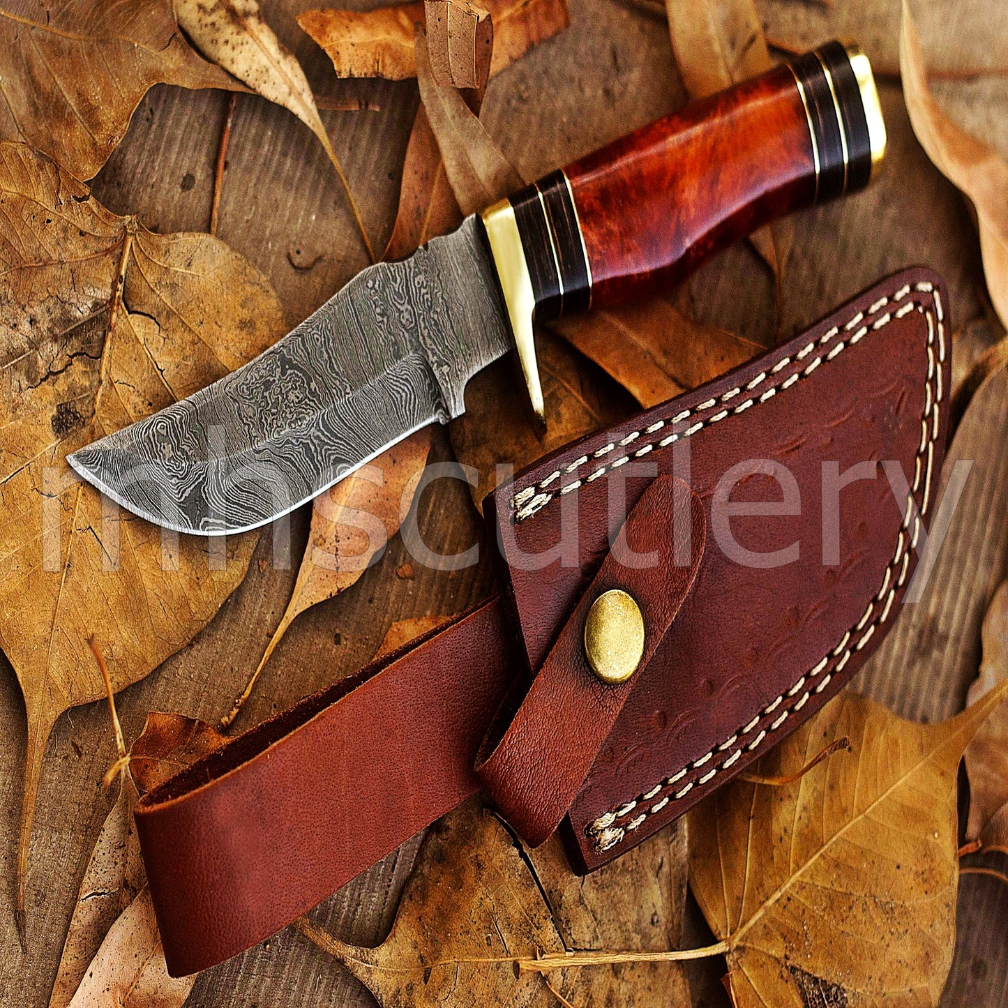 Handmade Skinner Damascus Steel Knife With Resin handle