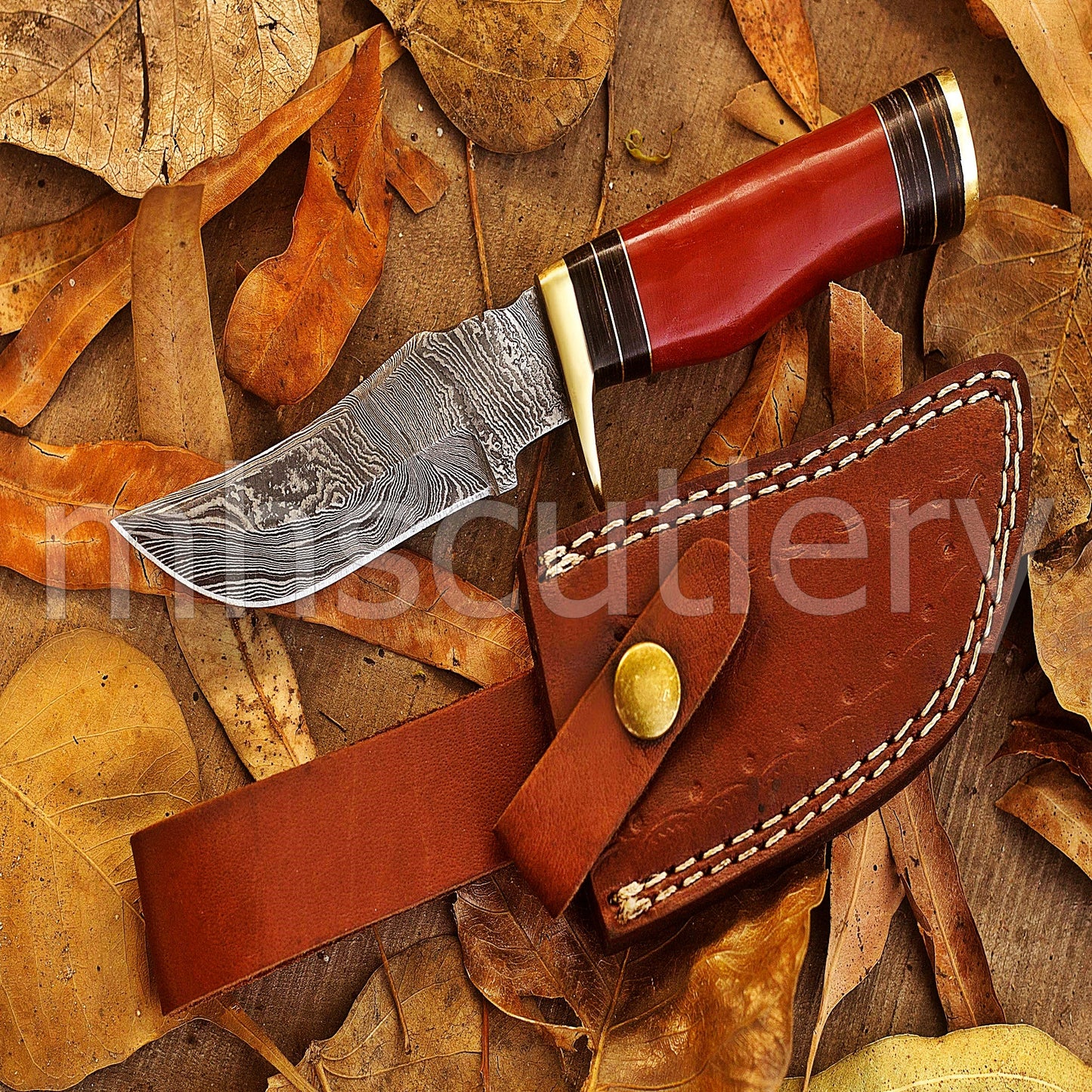 Custom Handmade Damascus Steel Skinner Knife With Resin Handle