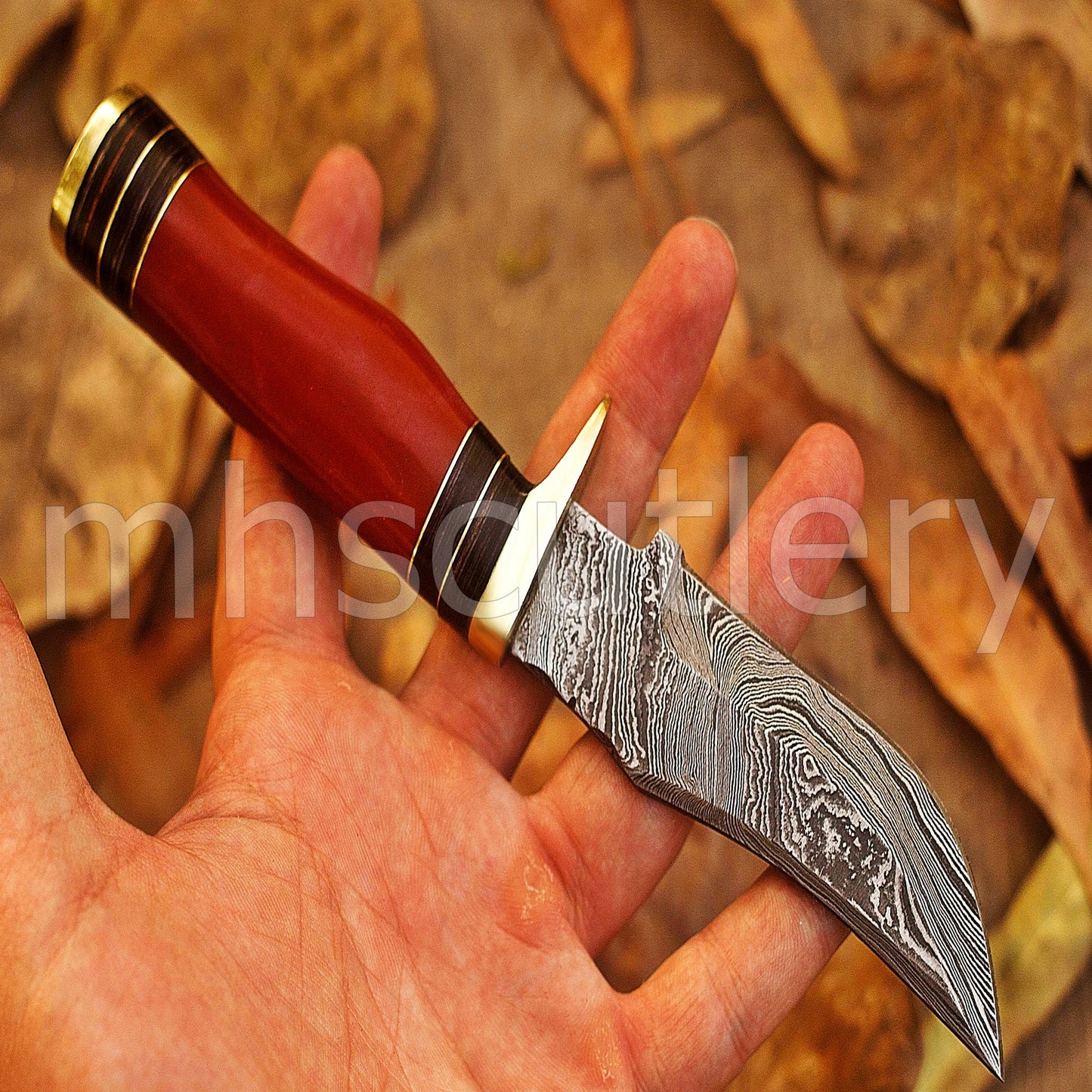 Custom Handmade Damascus Steel Skinner Knife With Resin Handle