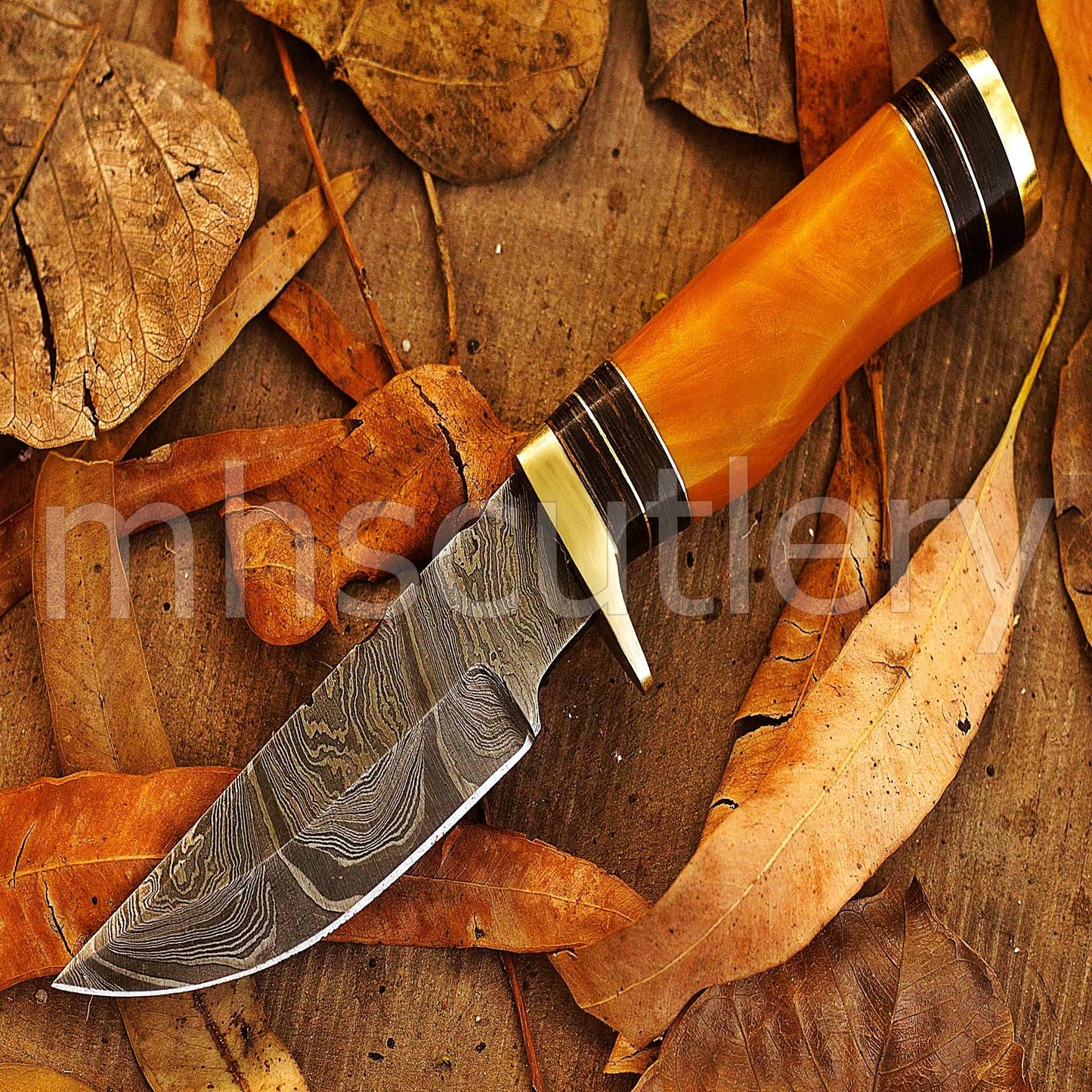 Custom Hand Forged Damascus Steel Hunter Skinner Knife