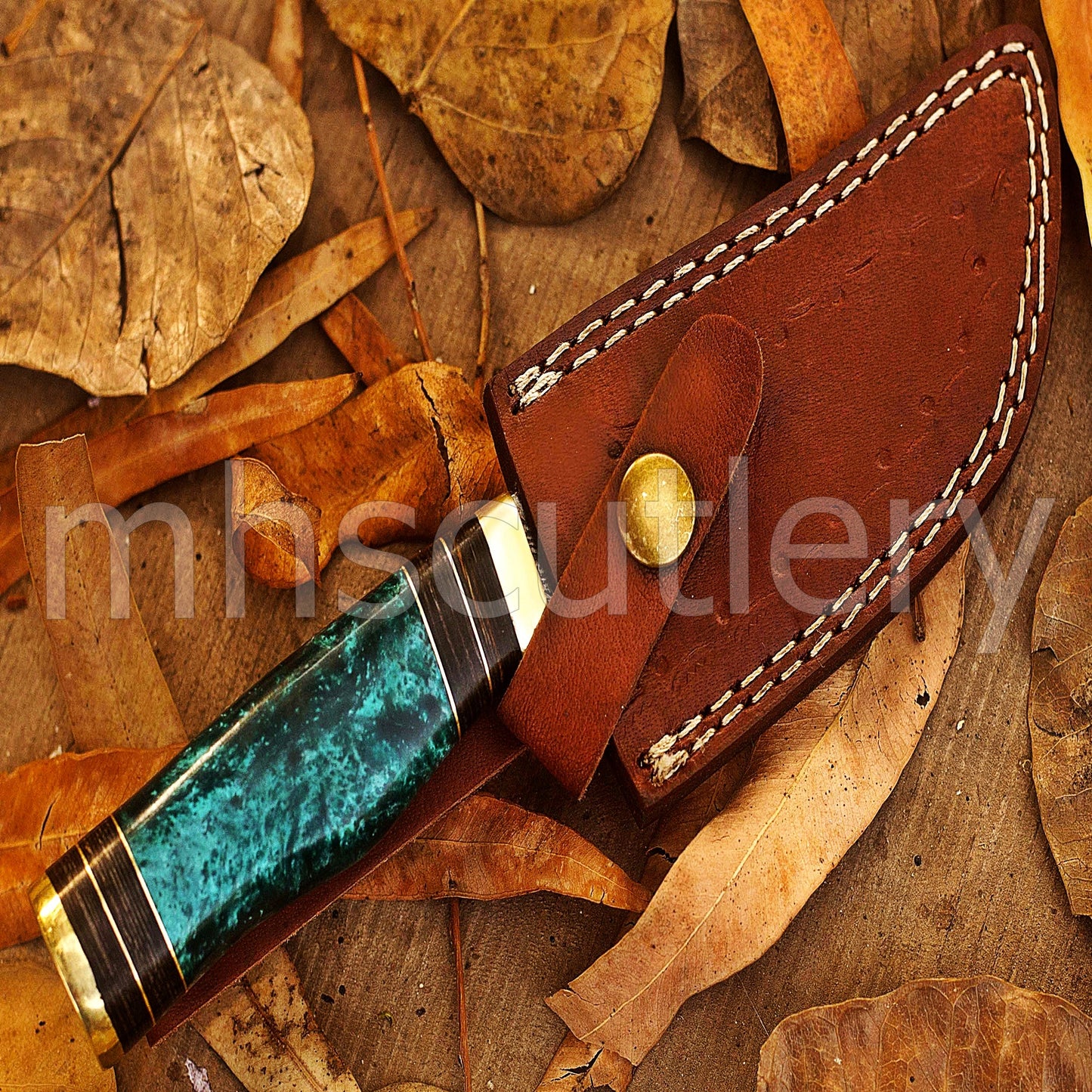 Handmade Skinner Damascus Steel Knife With Resin Handle