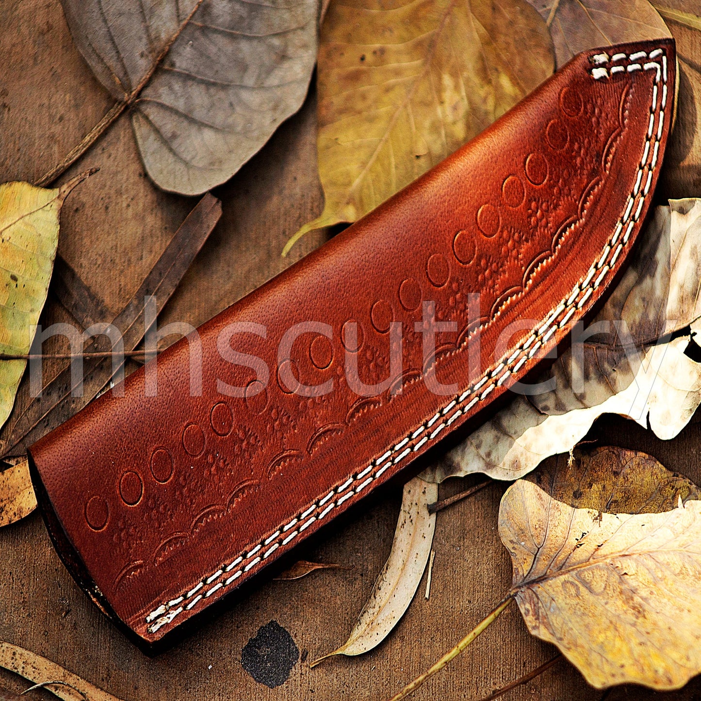 Handmade Damascus Steel Hunting Skinner Gut-Hook Knife With Bone & Bull Horn Handle