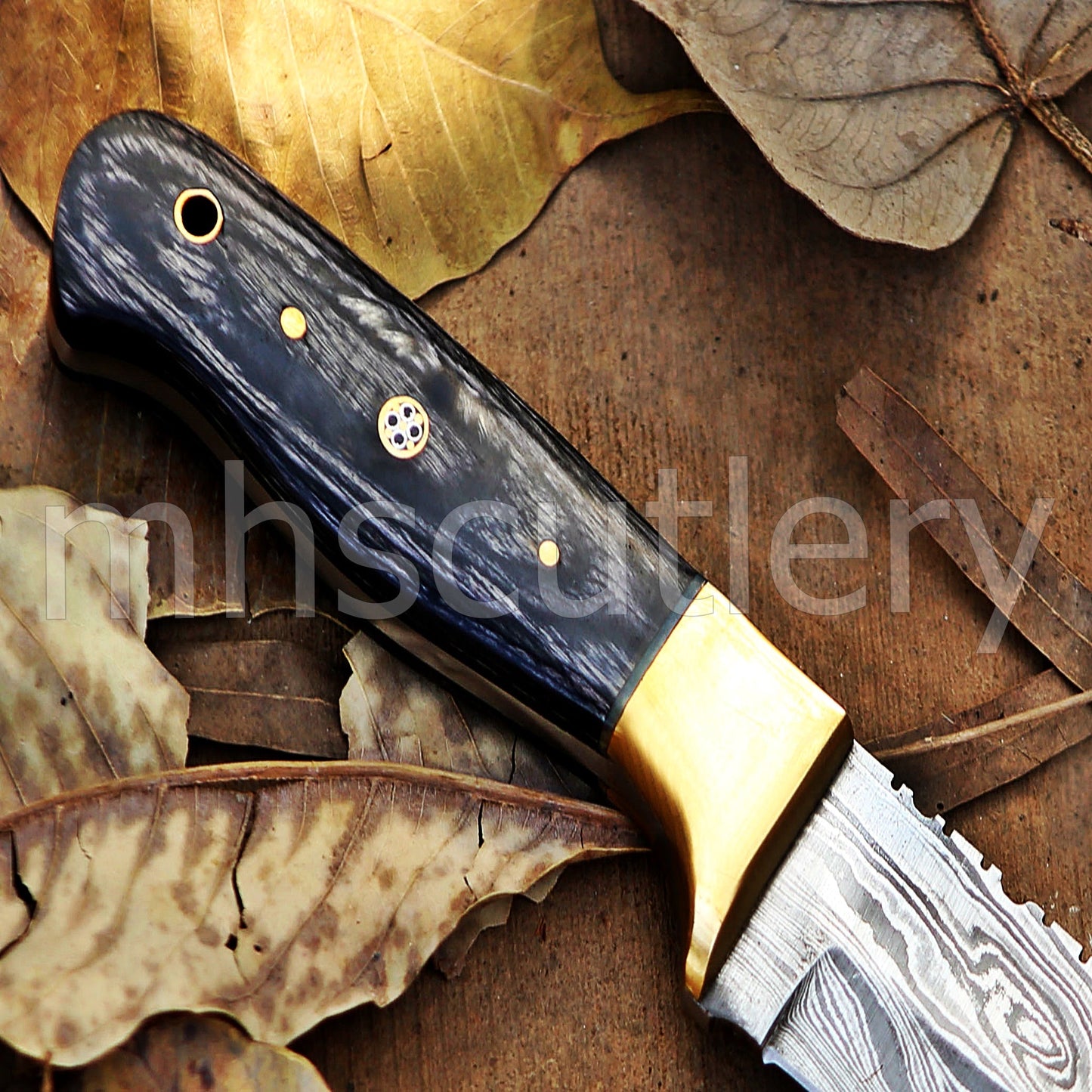 Custom Made Damascus Steel Hunter Fixed Blade Skinning Knife