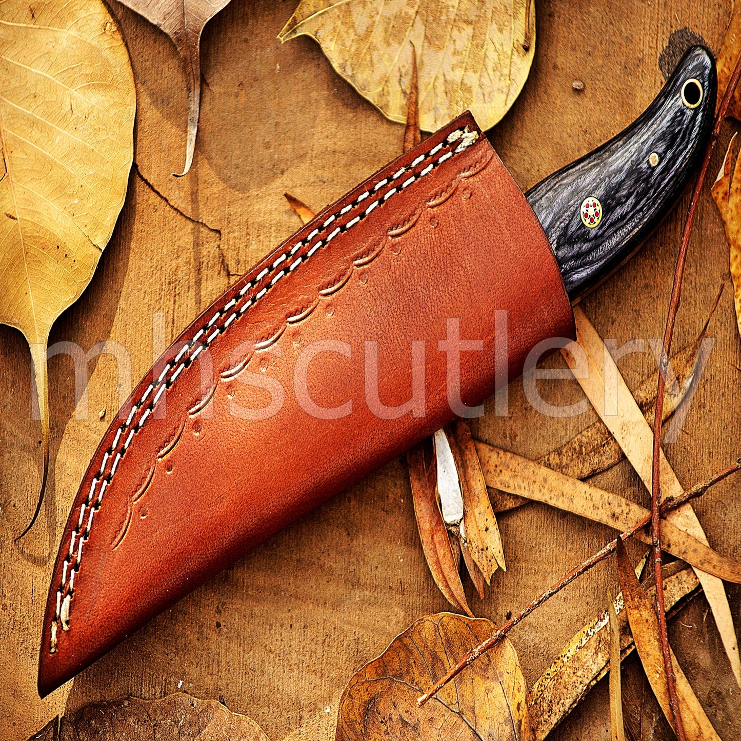 Hand Forged Damascus Steel Skinner Hunting Knife With Pakka Wood Handle