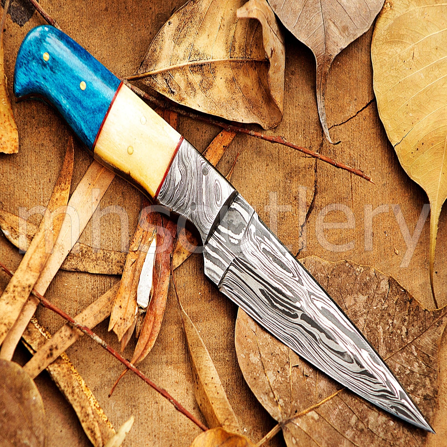 Custom Handmade Damascus Steel Fixed Blade Skinner Knife