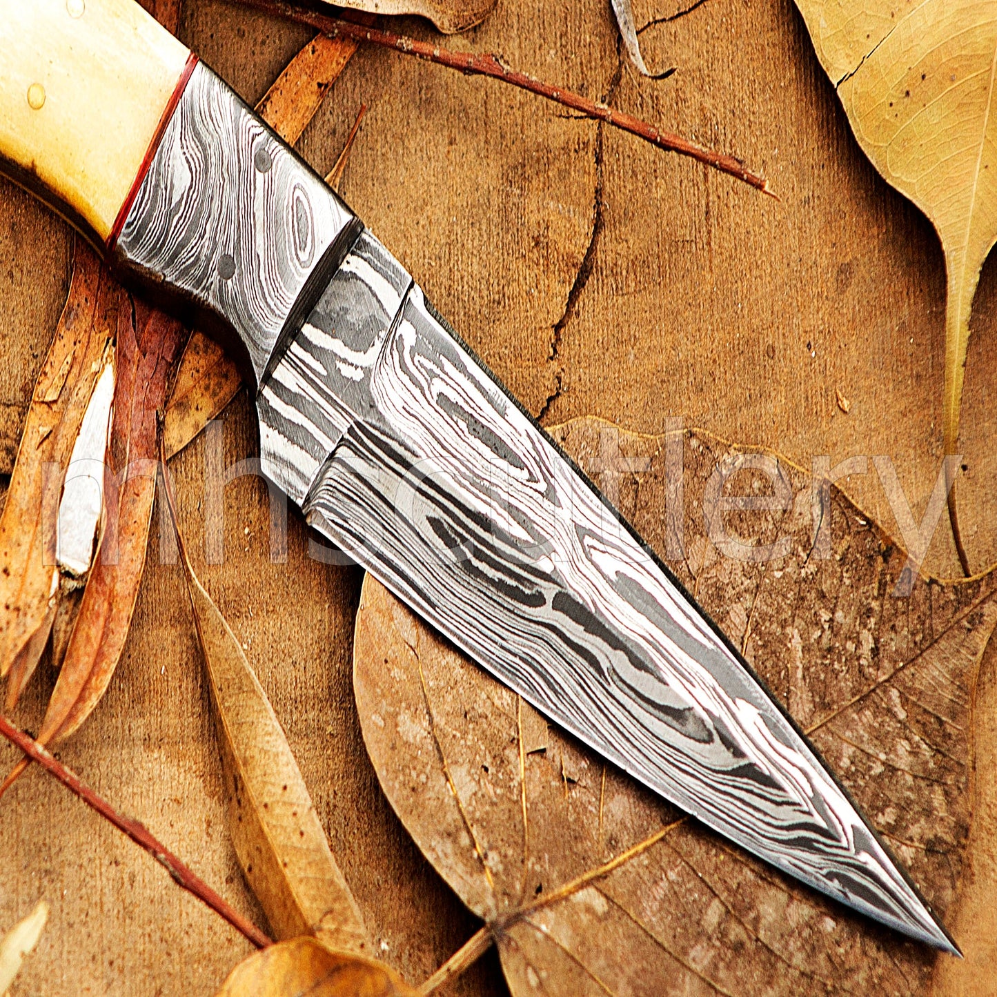 Custom Handmade Damascus Steel Fixed Blade Skinner Knife