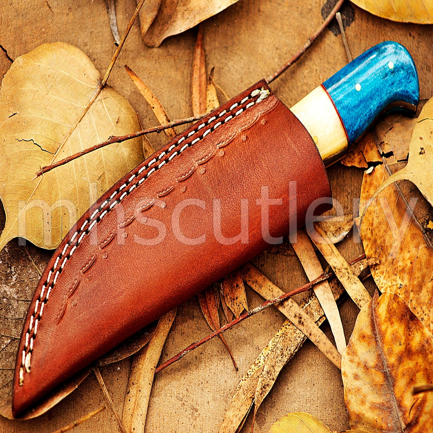 Custom Handmade Damascus Steel Fixed Blade Skinner Knife