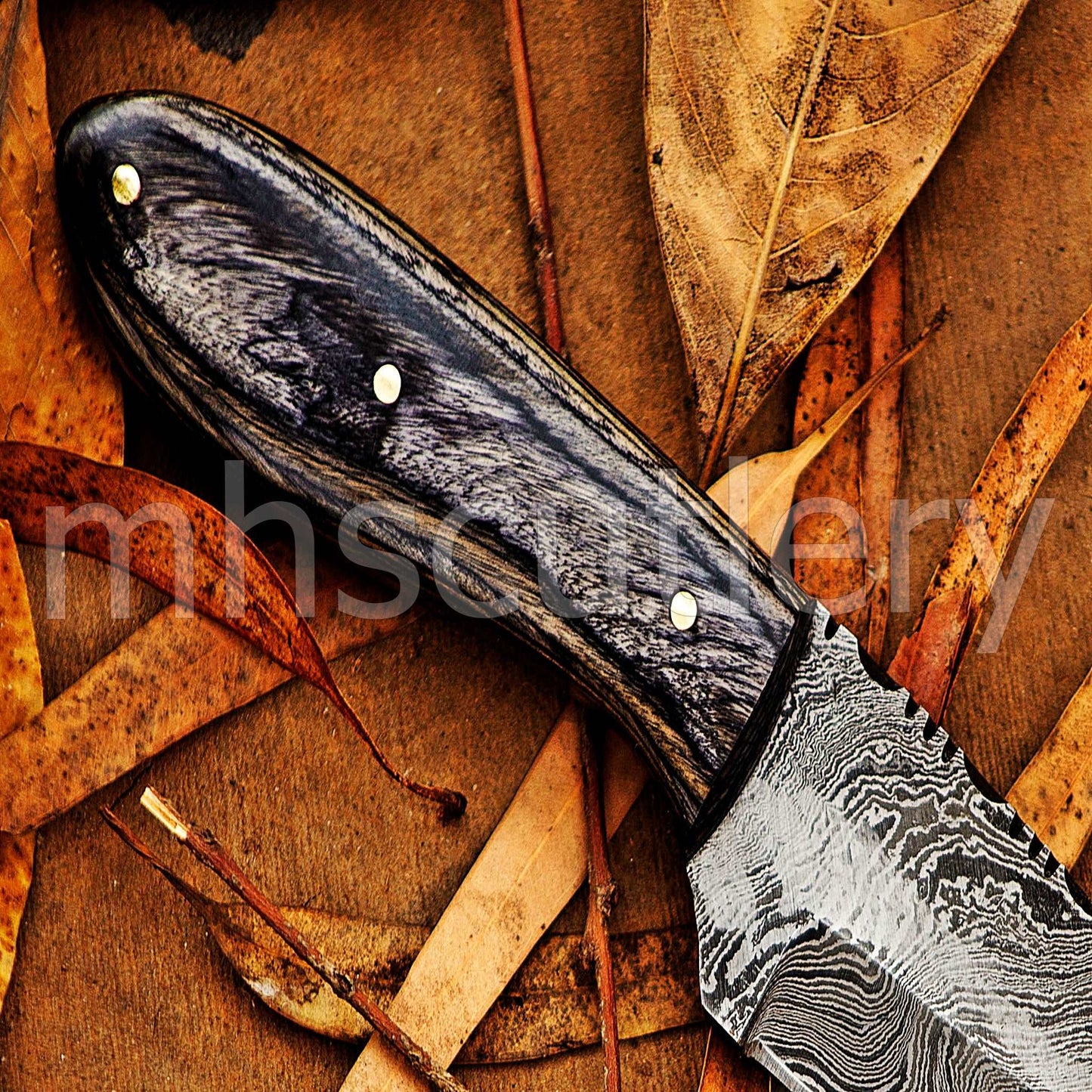 Custom Hand Forged Damascus Steel Mini Hunter Skinner Knife