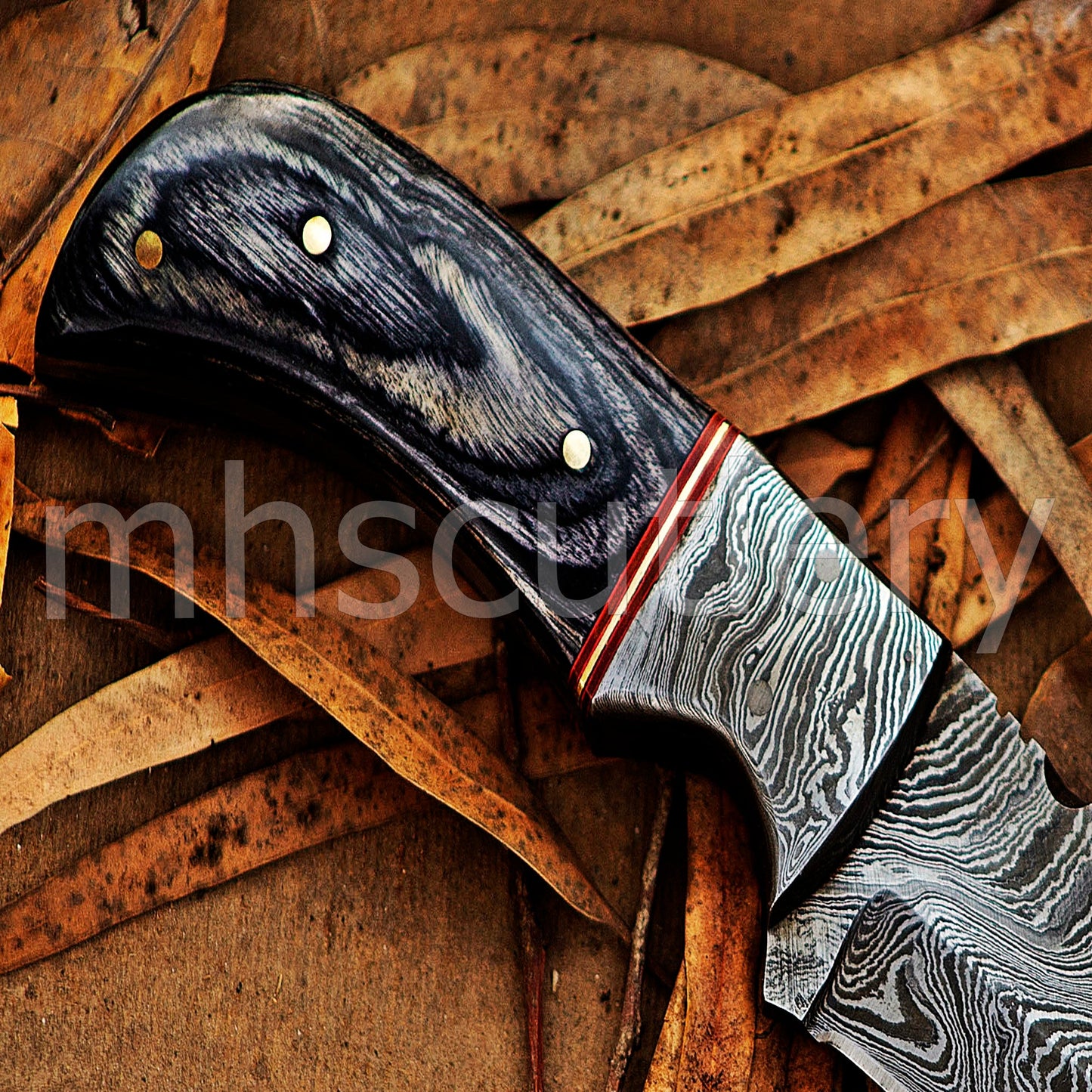 Damascus Steel Gut-Hook Skinner Knife