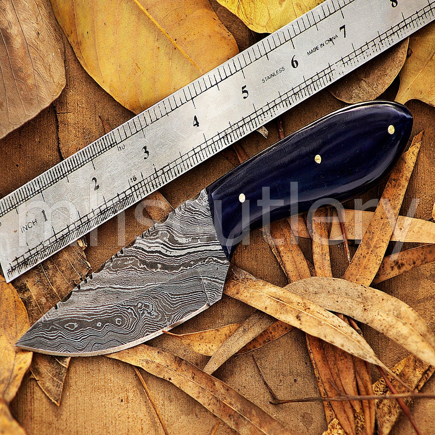 Damascus Steel Mini Fixed Blade Hunting Skinner Knife