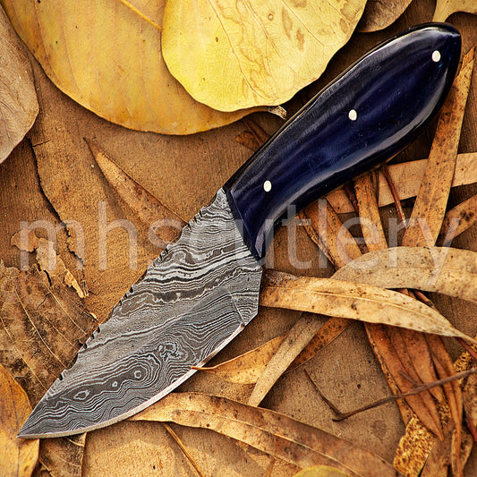 Damascus Steel Mini Fixed Blade Hunting Skinner Knife