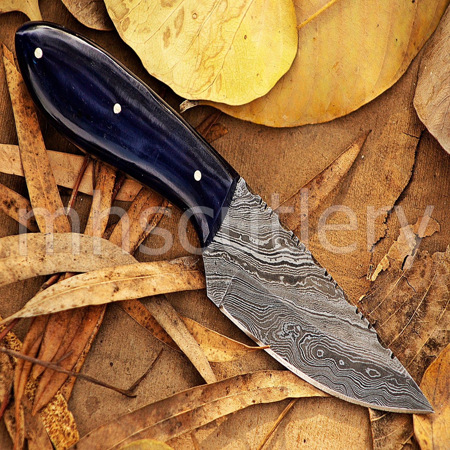 Damascus Steel Mini Fixed Blade Hunting Skinner Knife