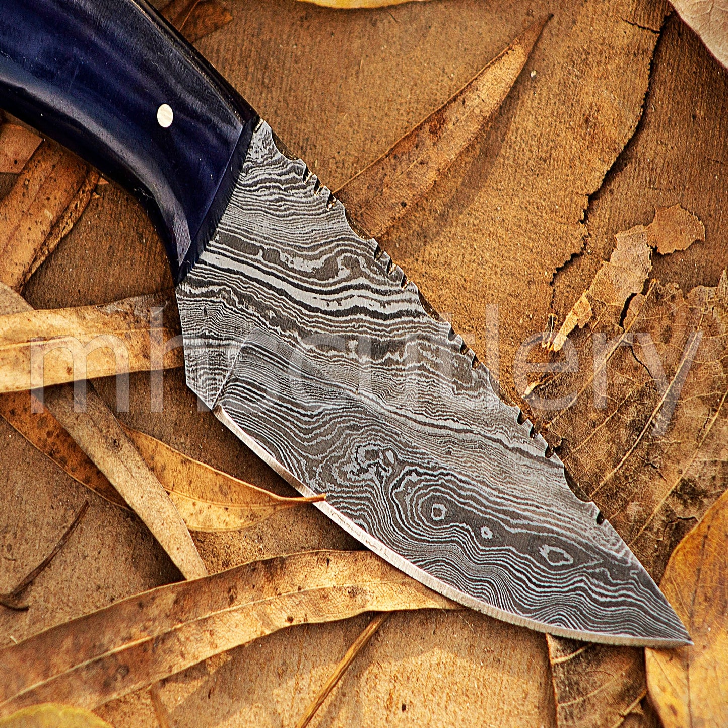 Damascus Steel Mini Fixed Blade Hunting Skinner Knife