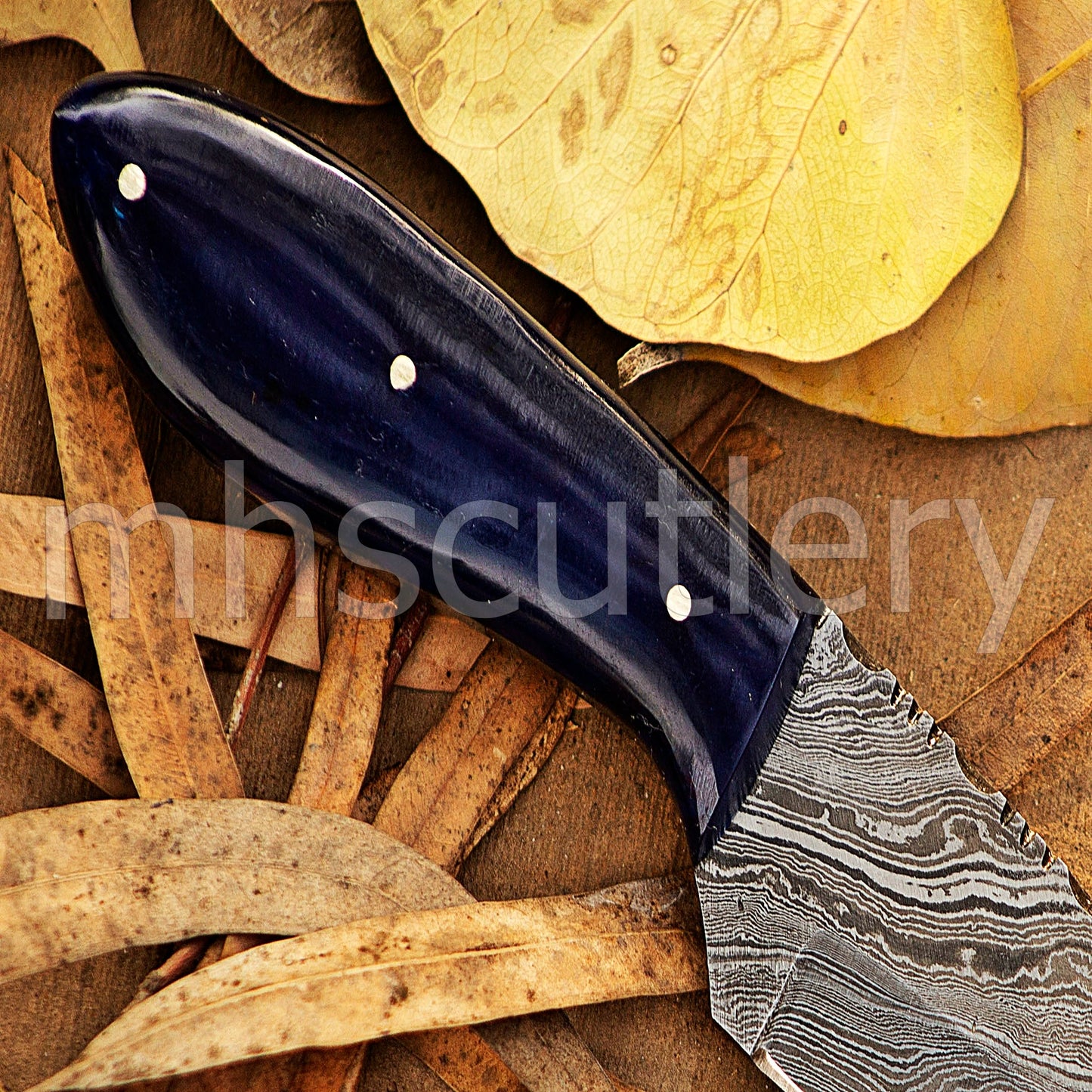 Damascus Steel Mini Fixed Blade Hunting Skinner Knife