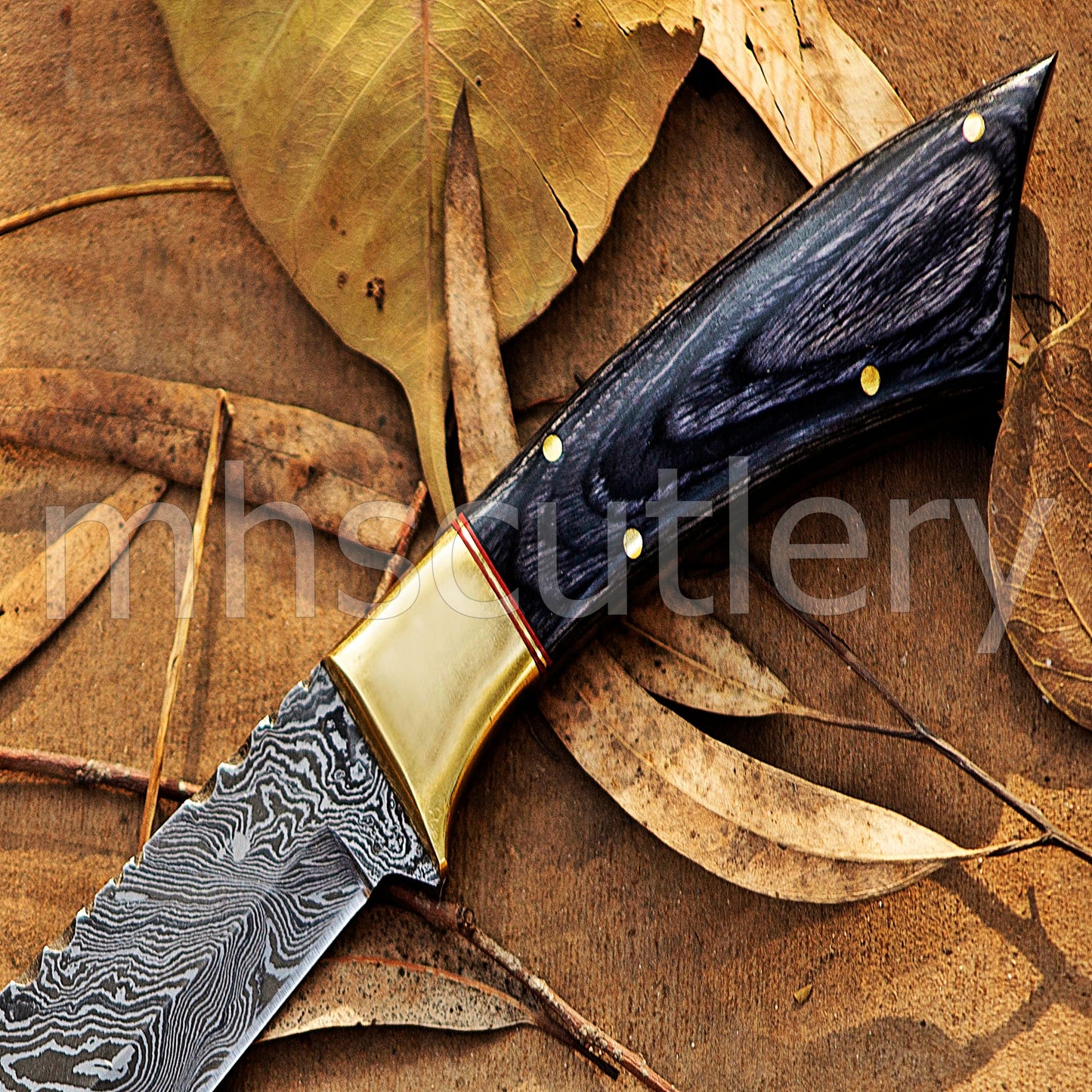 Damascus Steel Big Hunter Skinner Fixed Blade Knife