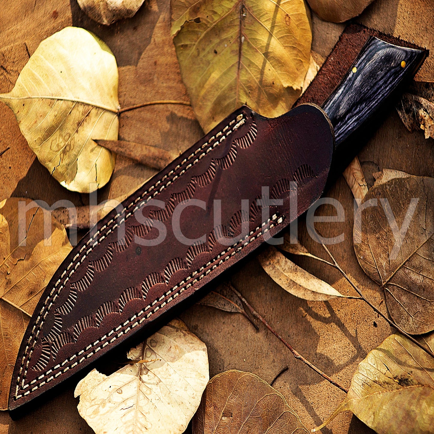 Damascus Steel Big Hunter Skinner Fixed Blade Knife