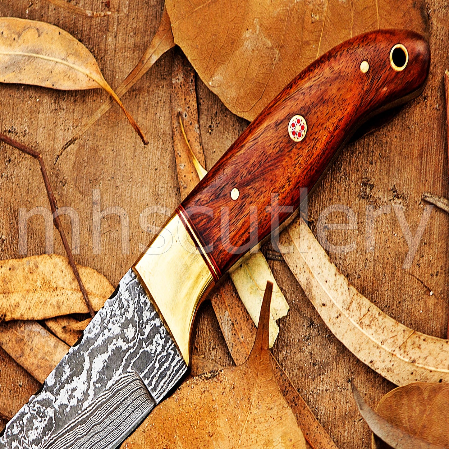 Hand Forged Damascus Steel Fixed Blade Skinner Hunting Knife