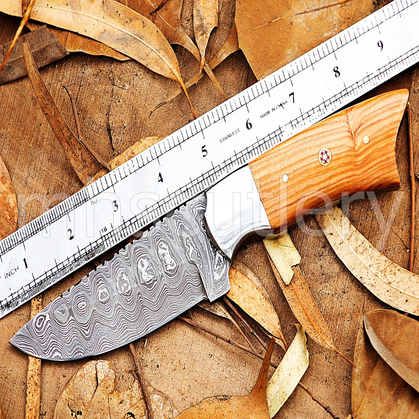 Custom Handmade Damascus Steel Skinner Knife