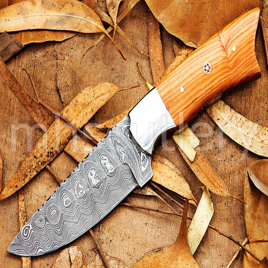 Custom Handmade Damascus Steel Skinner Knife