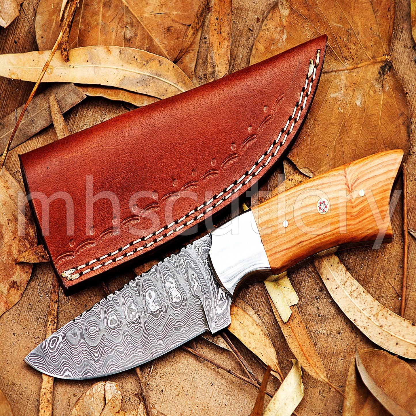 Custom Handmade Damascus Steel Skinner Knife