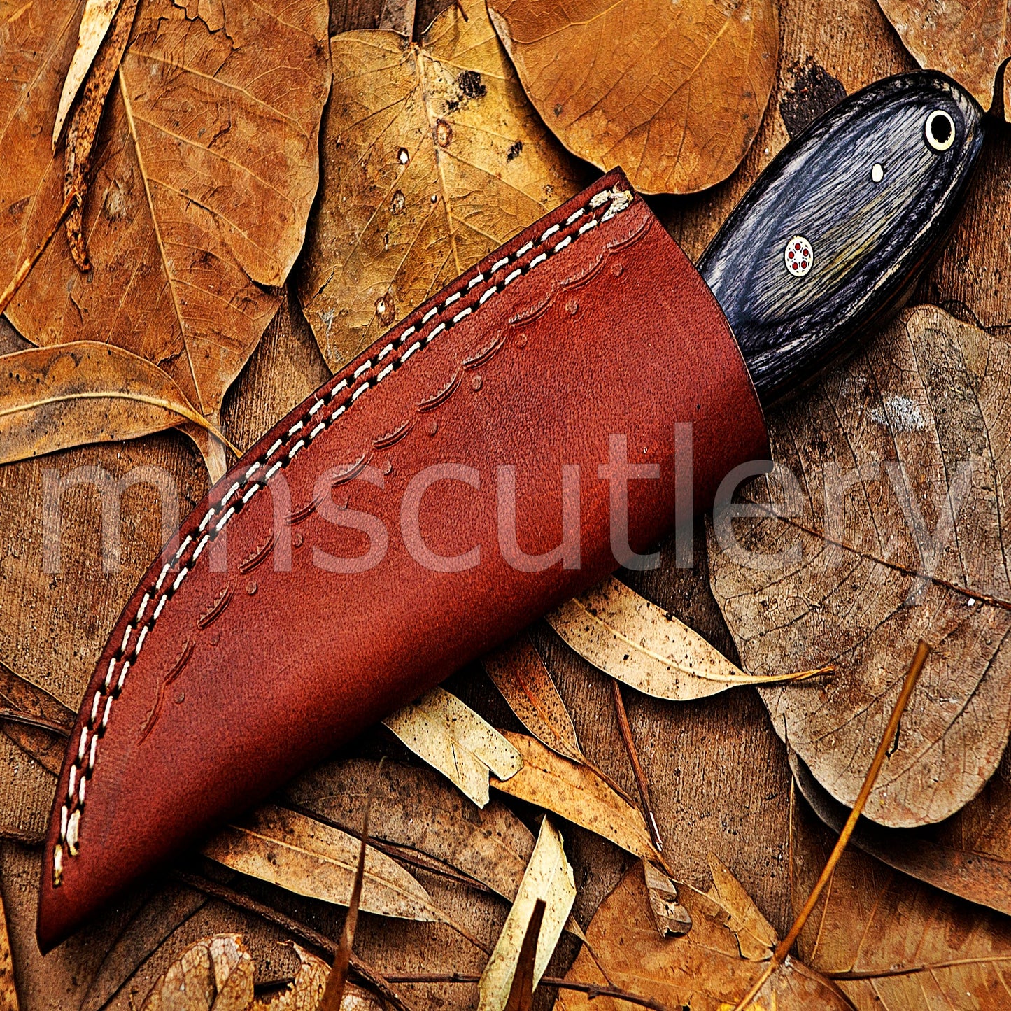 Handmade Fixed Blade Gut Hook Skinner Damascus Steel Knife