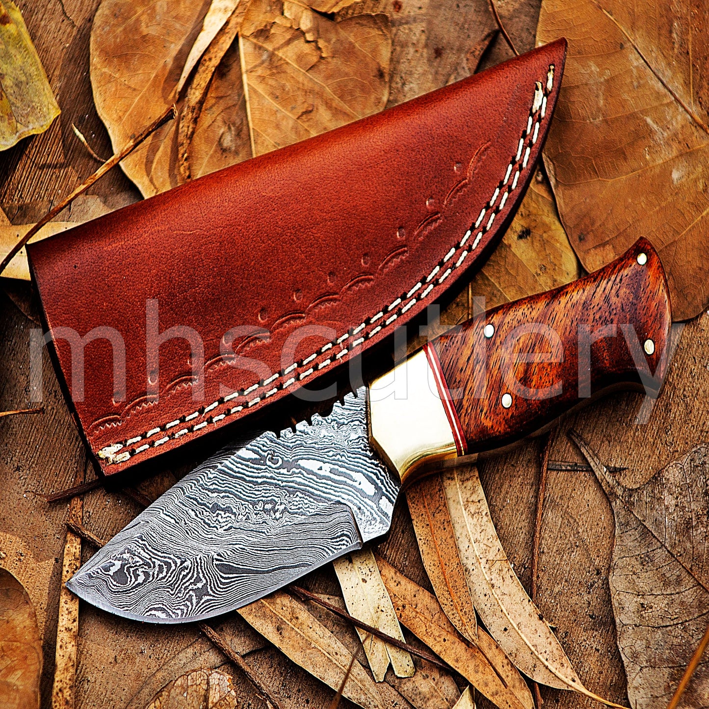 Damascus Steel Tactical Fixed Blade Skinner Knife