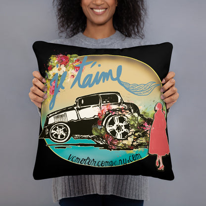je taime Hot Rod Racer Basic Pillow  Virginia City Motorcycle Company Apparel 