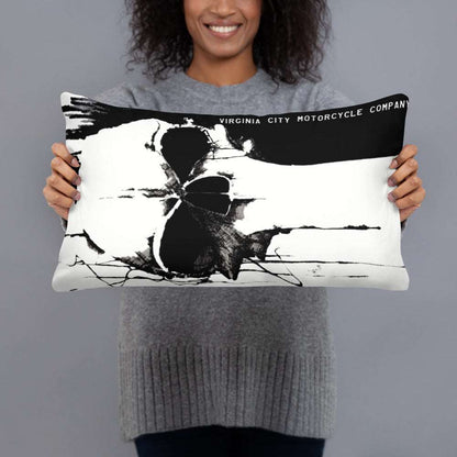 Black and White Skull Throw Pillow pillow Virginia City Motorcycle Company Apparel 