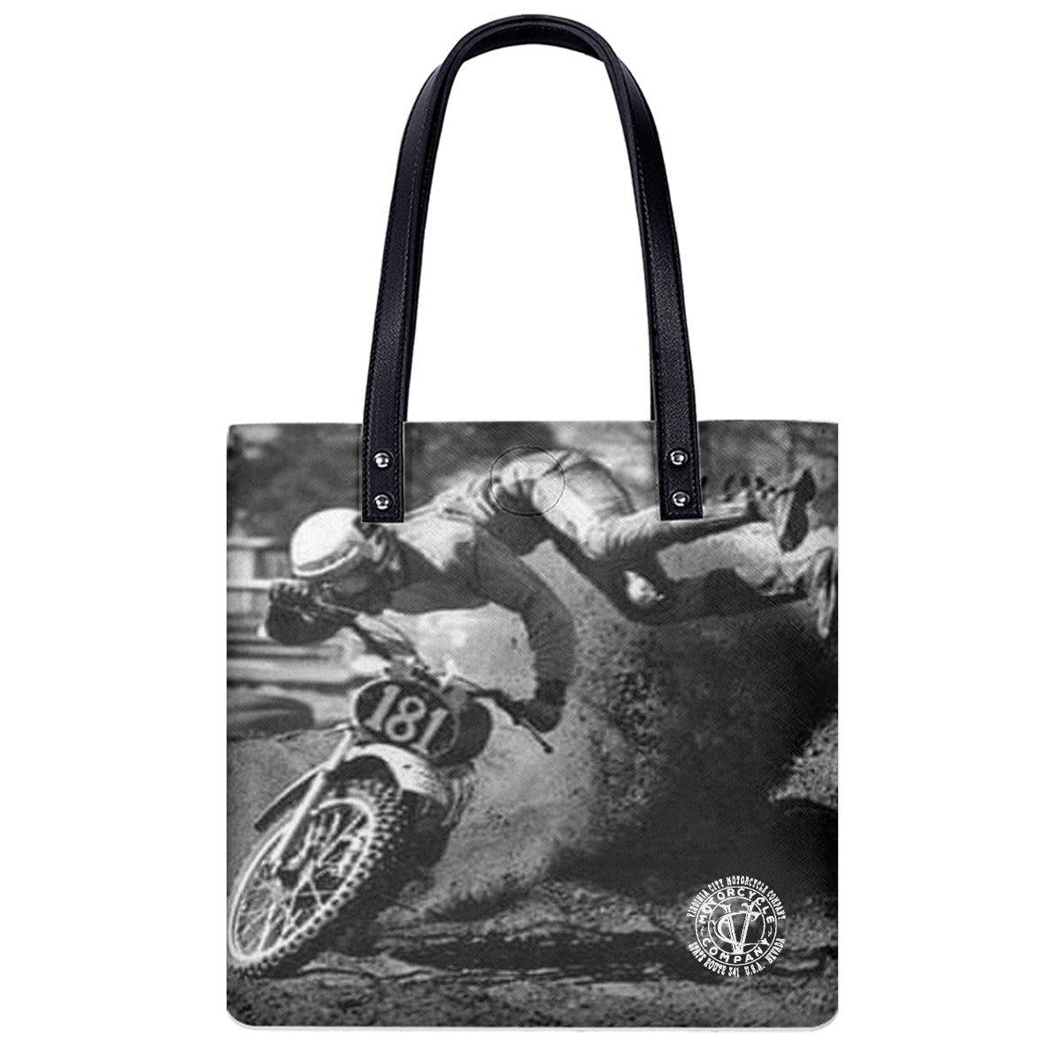 ass over tea kettle dirt bike #181 vintage image on PU Bag