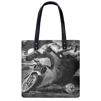 ass over tea kettle dirt bike #181 vintage image on PU Bag