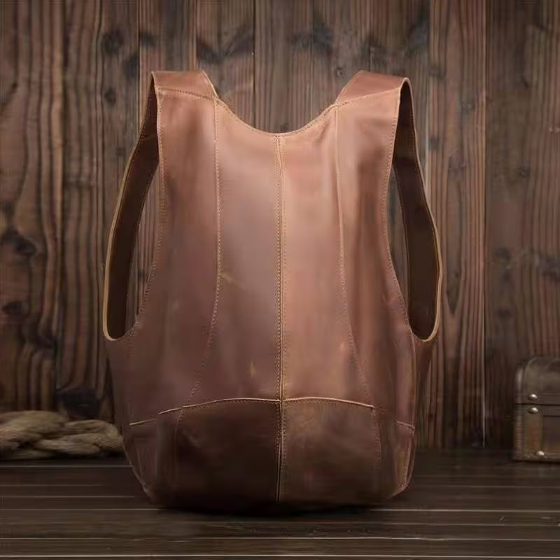 Faux Leather Beetle Backpack Purse with single zipper pocket