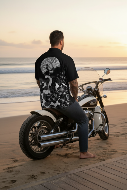 Hawaiian Shirt Back View Ocean