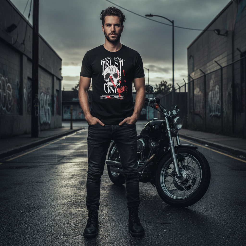 I Stand Alone with Motorcycle