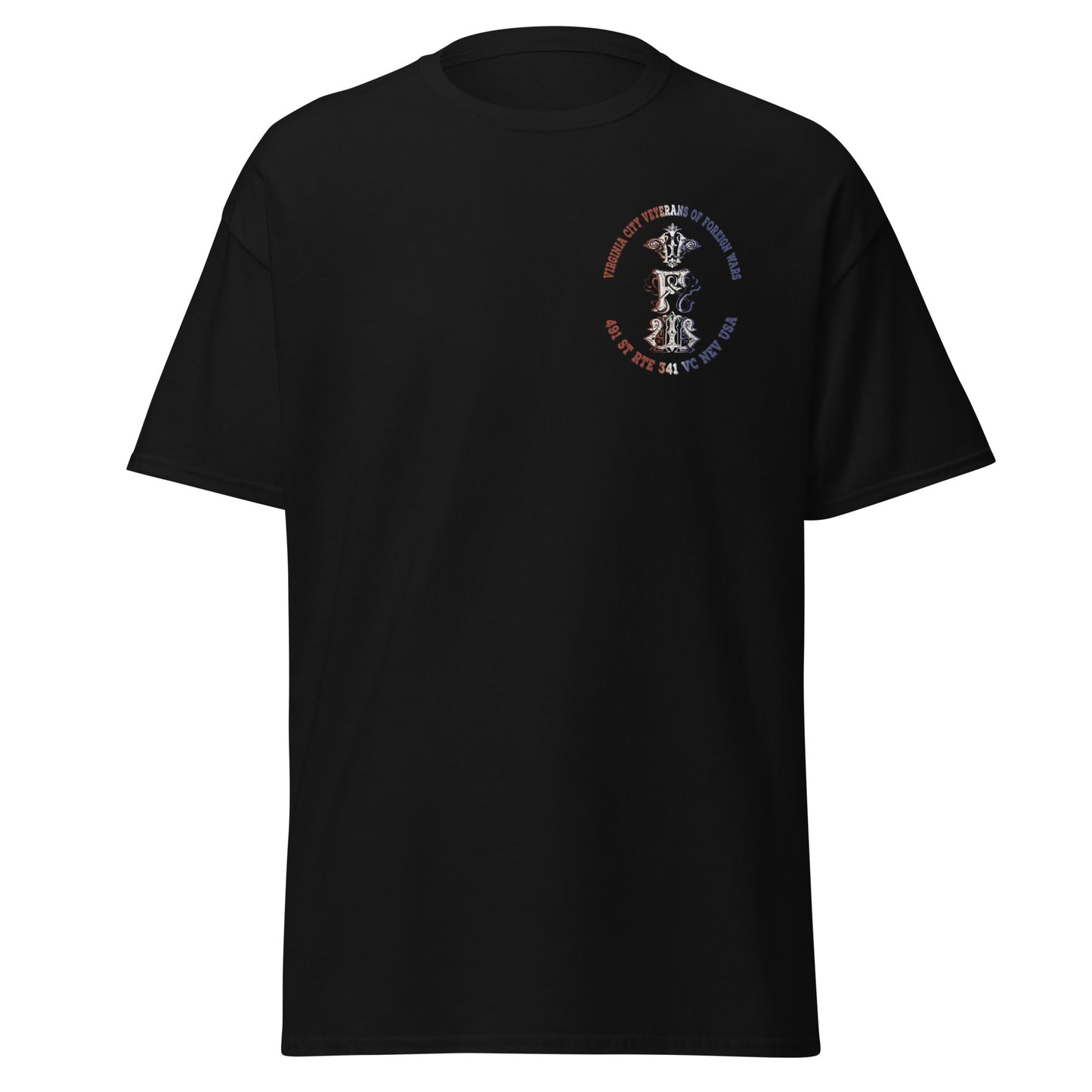 Men's classic tee for the VC VFW Men's T-Shirt Virginia City Motorcycle Company Apparel in Nevada USA