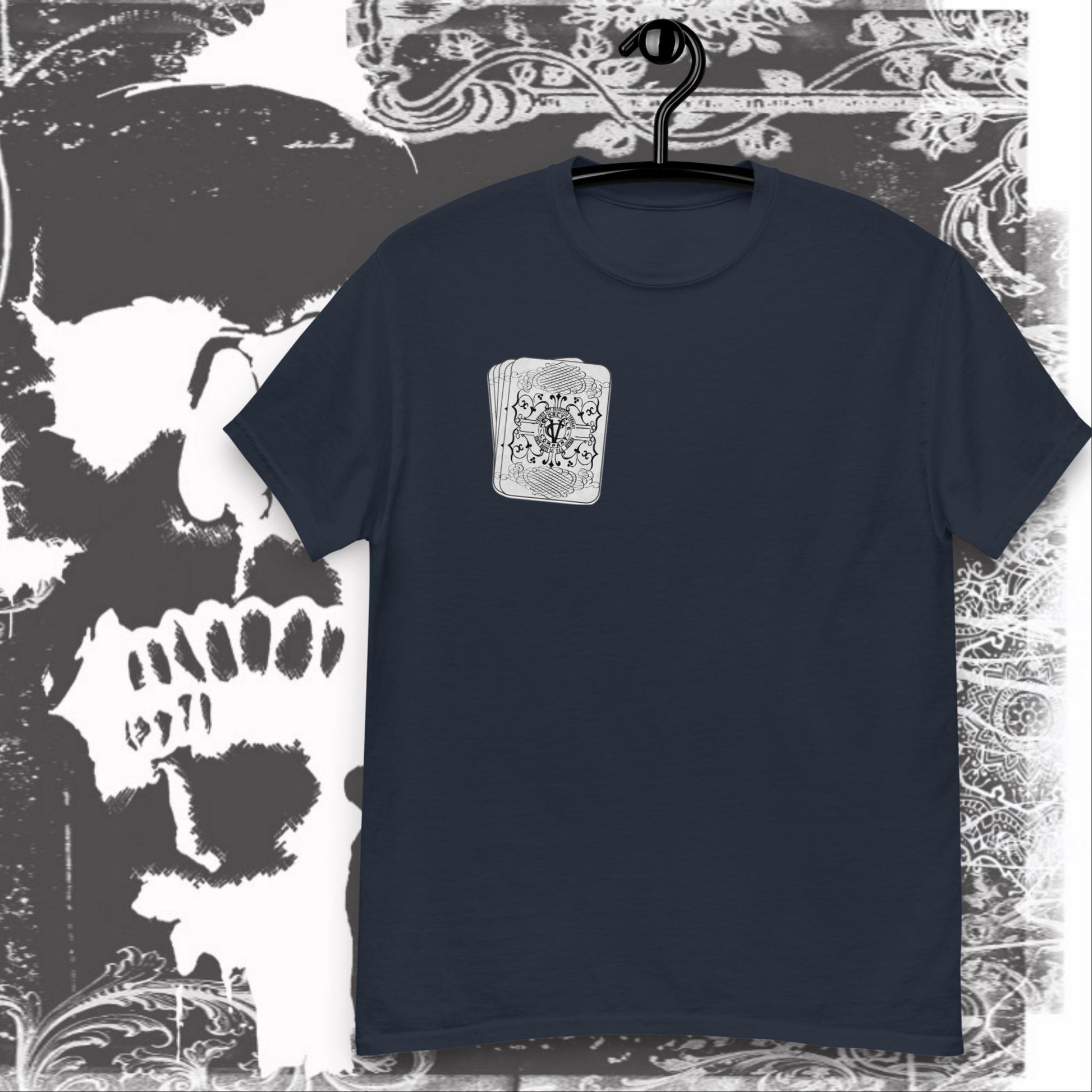 Jester'nother Day Men's skull in a box classic tee Men's T-Shirt Virginia City Motorcycle Company Apparel in Nevada USA