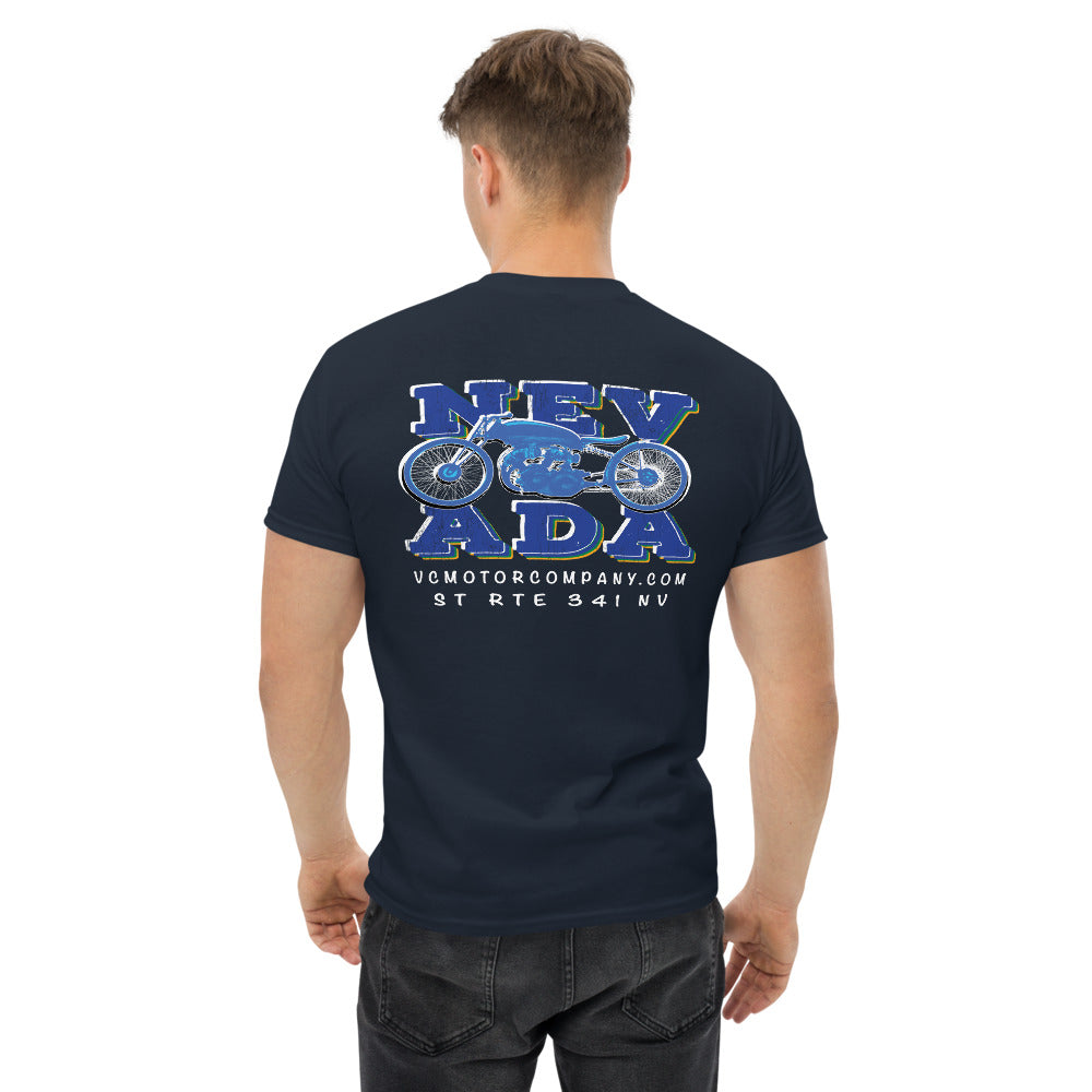 Nevada Blue & Grey Motorcycle Men's heavyweight t-shirt