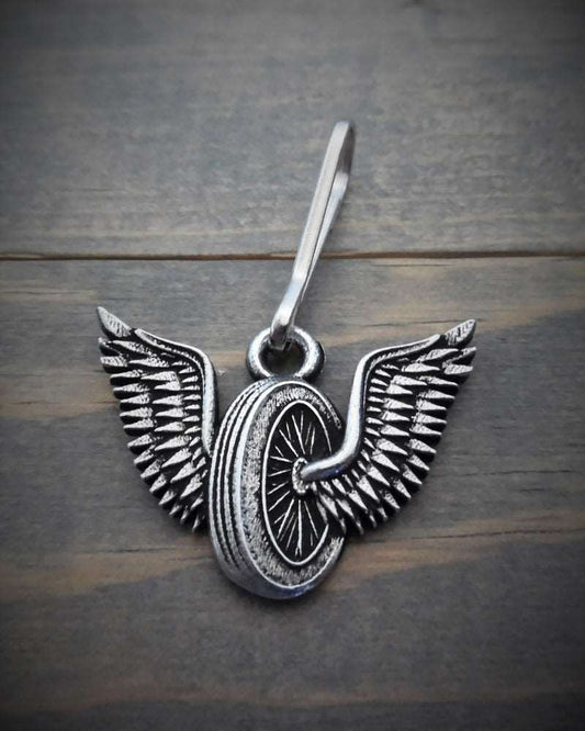 BZP-37 Wing Wheel Zipper Pull Zipper Pulls Virginia City Motorcycle Company Apparel 