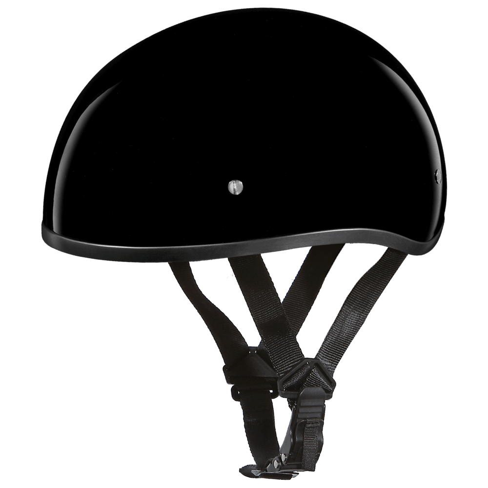 D1-ANS D.O.T. DAYTONA SKULL CAP W/O VISOR - HI-GLOSS BLACK 1/2 Shell Helmets Virginia City Motorcycle Company Apparel 